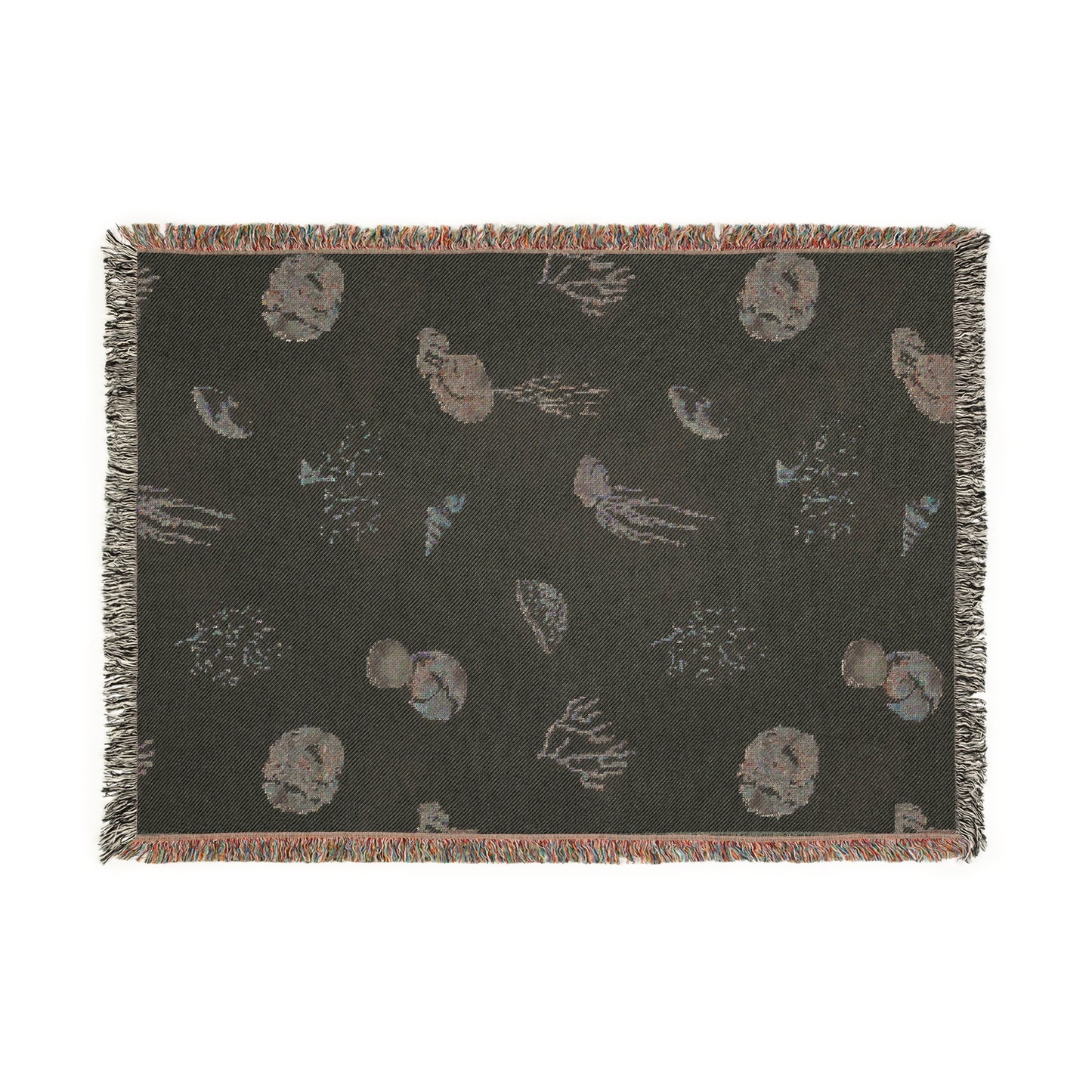 Water Coral and Shells Woven Blanket - miles to shore