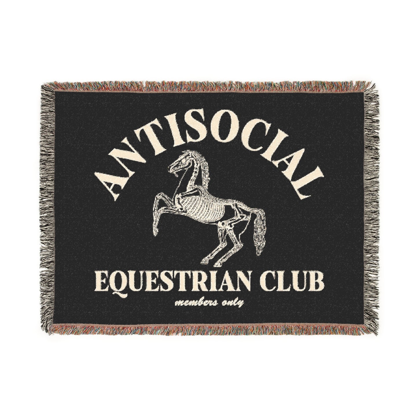 Antisocial Equestrian Club Skeleton Horse Woven Blanket