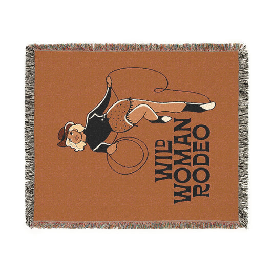 Wild Woman Rodeo Woven Blanket - Orange - miles to shore