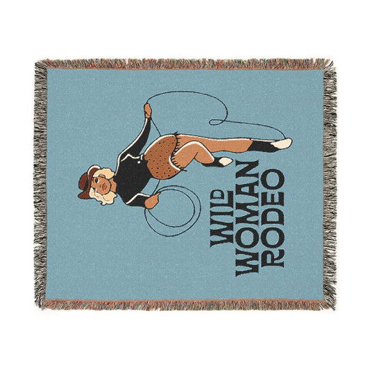 Wild Woman Rodeo Woven Blanket - Light Blue - miles to shore