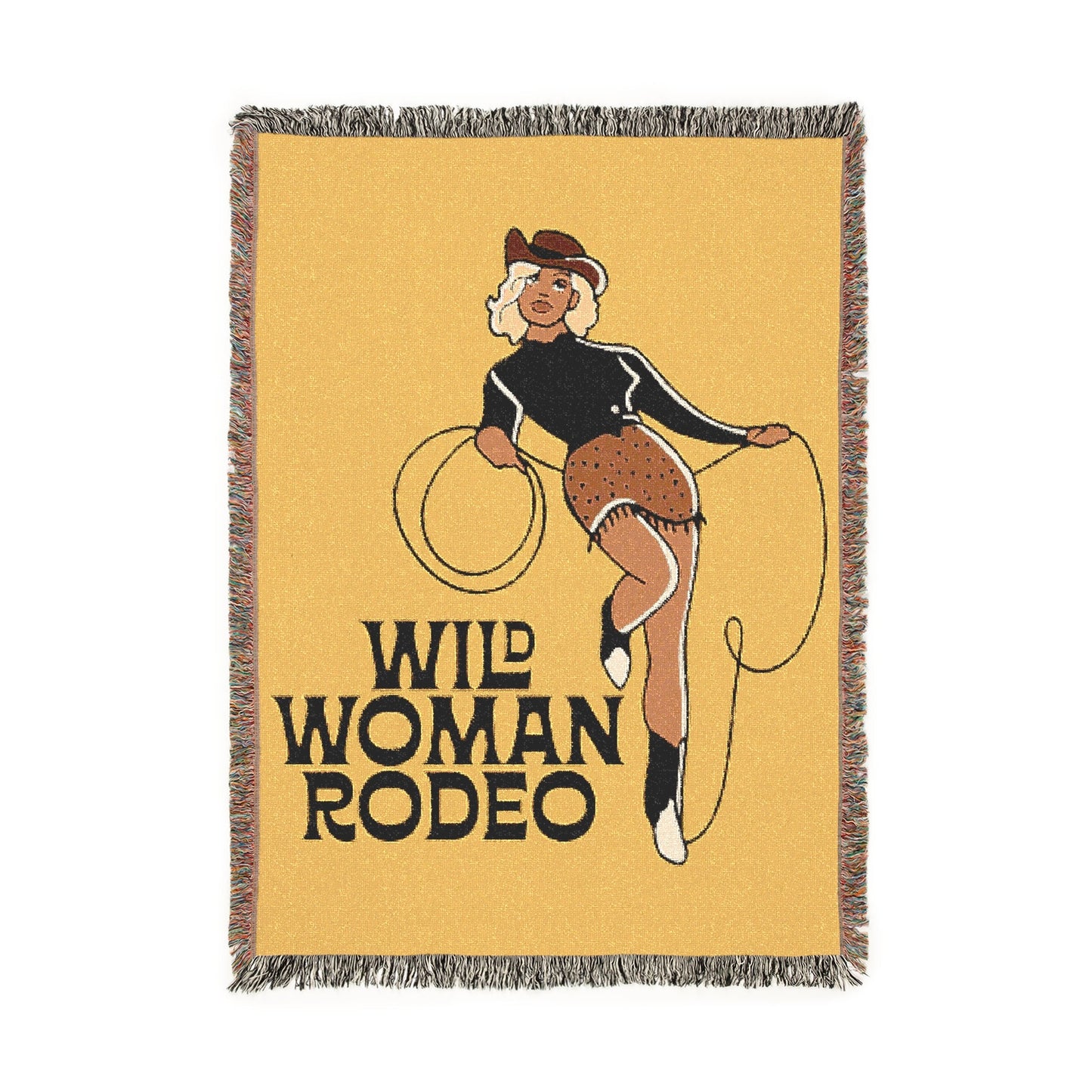 Wild Woman Rodeo Woven Blanket - Yellow - miles to shore