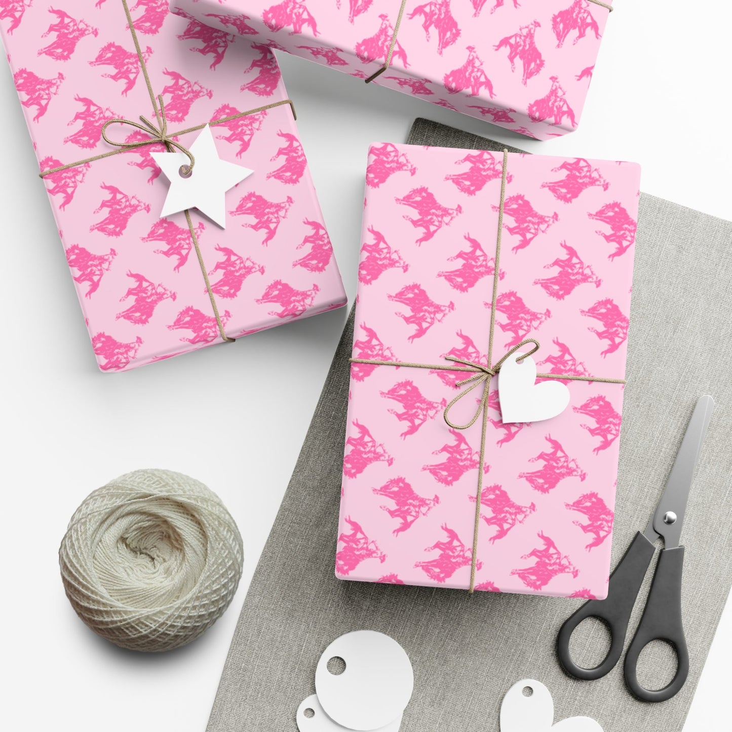 Pink Rodeo Cowboy Gift Wrap Paper - miles to shore