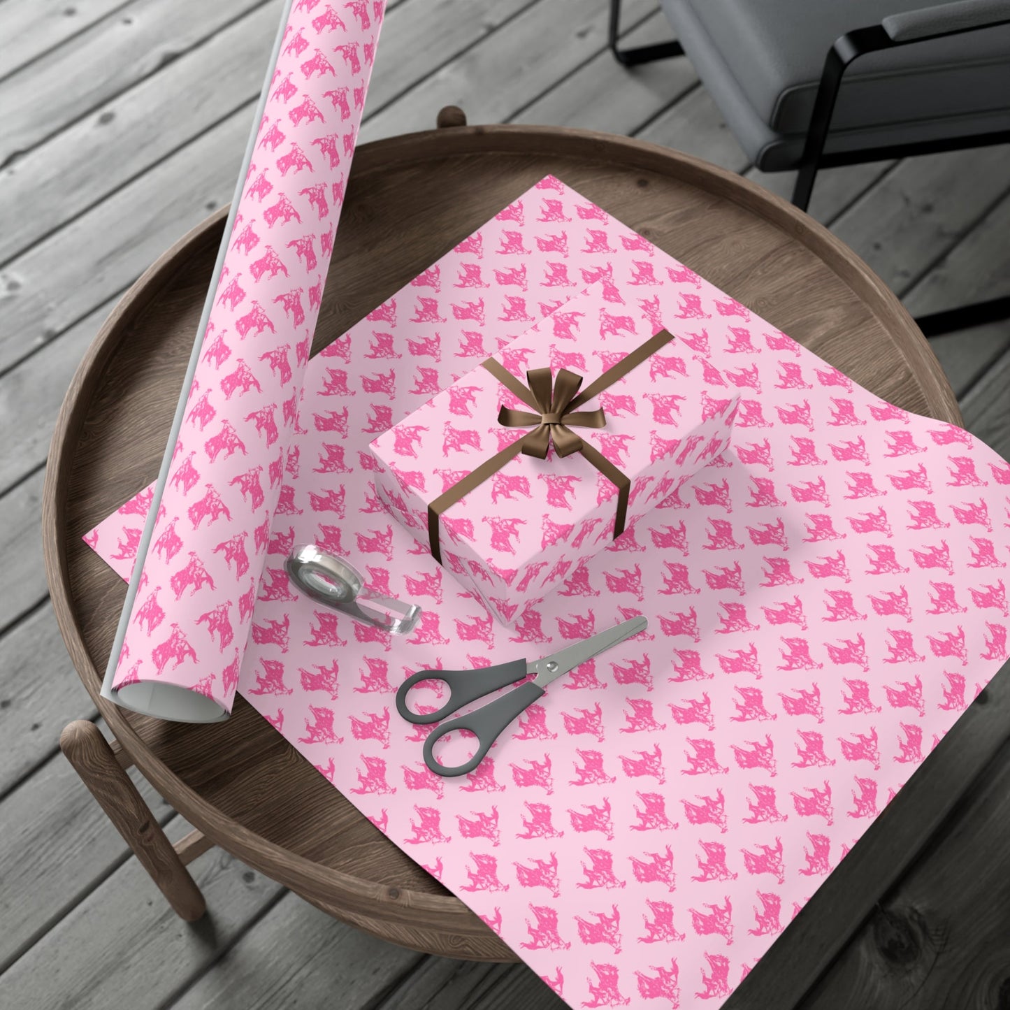 Pink Rodeo Cowboy Gift Wrap Paper - miles to shore