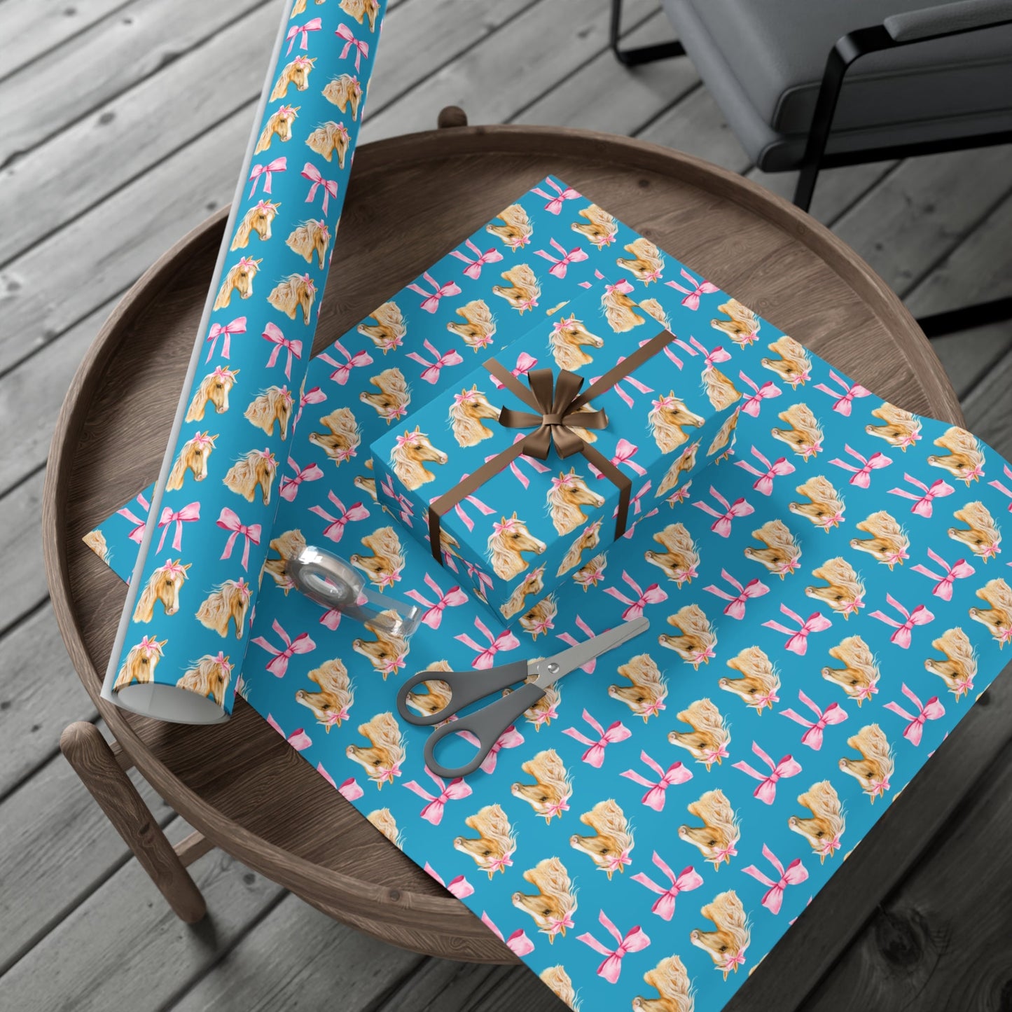 Horses and Bows Coquette Gift Wrap Papers - miles to shore