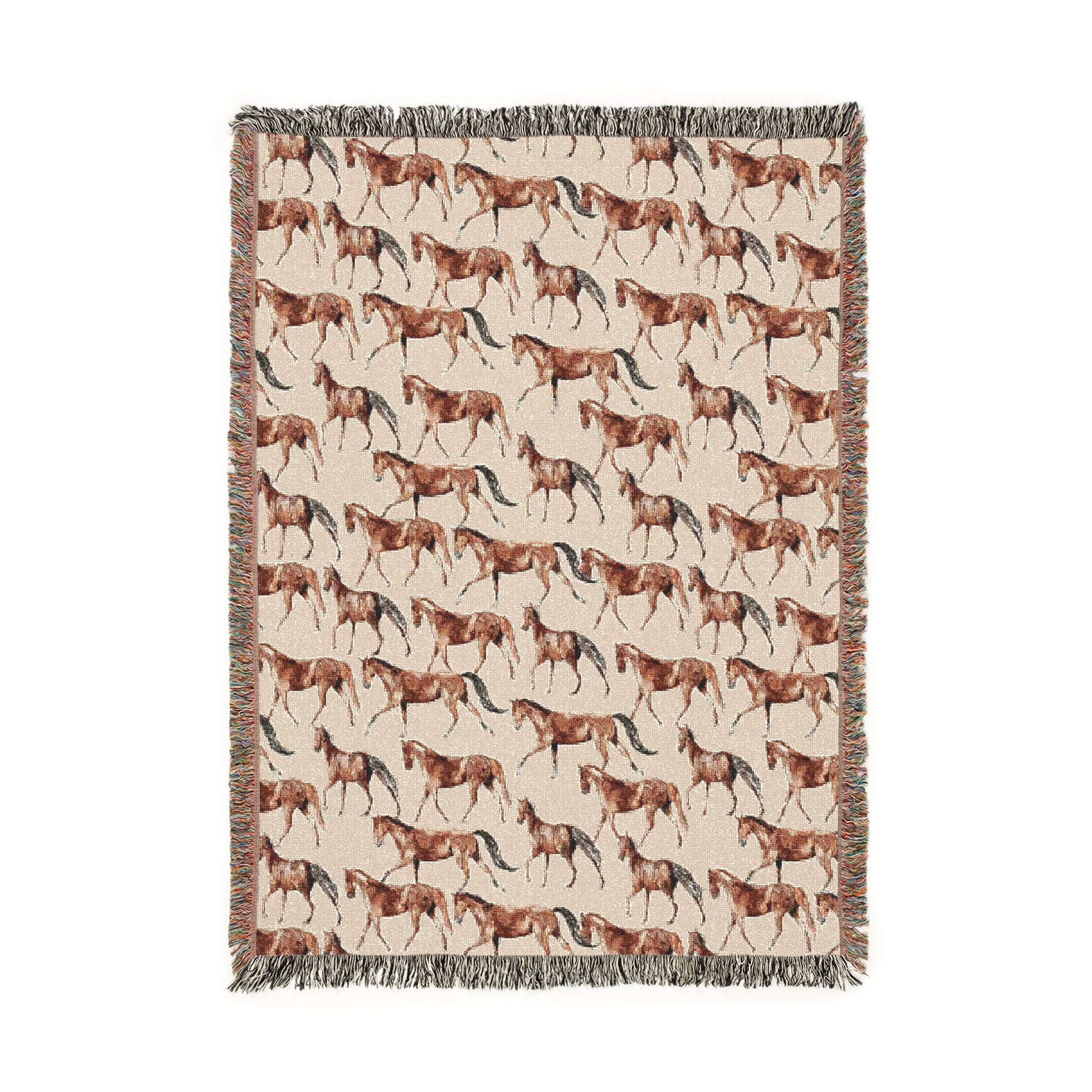Horses Woven Blanket - miles to shore