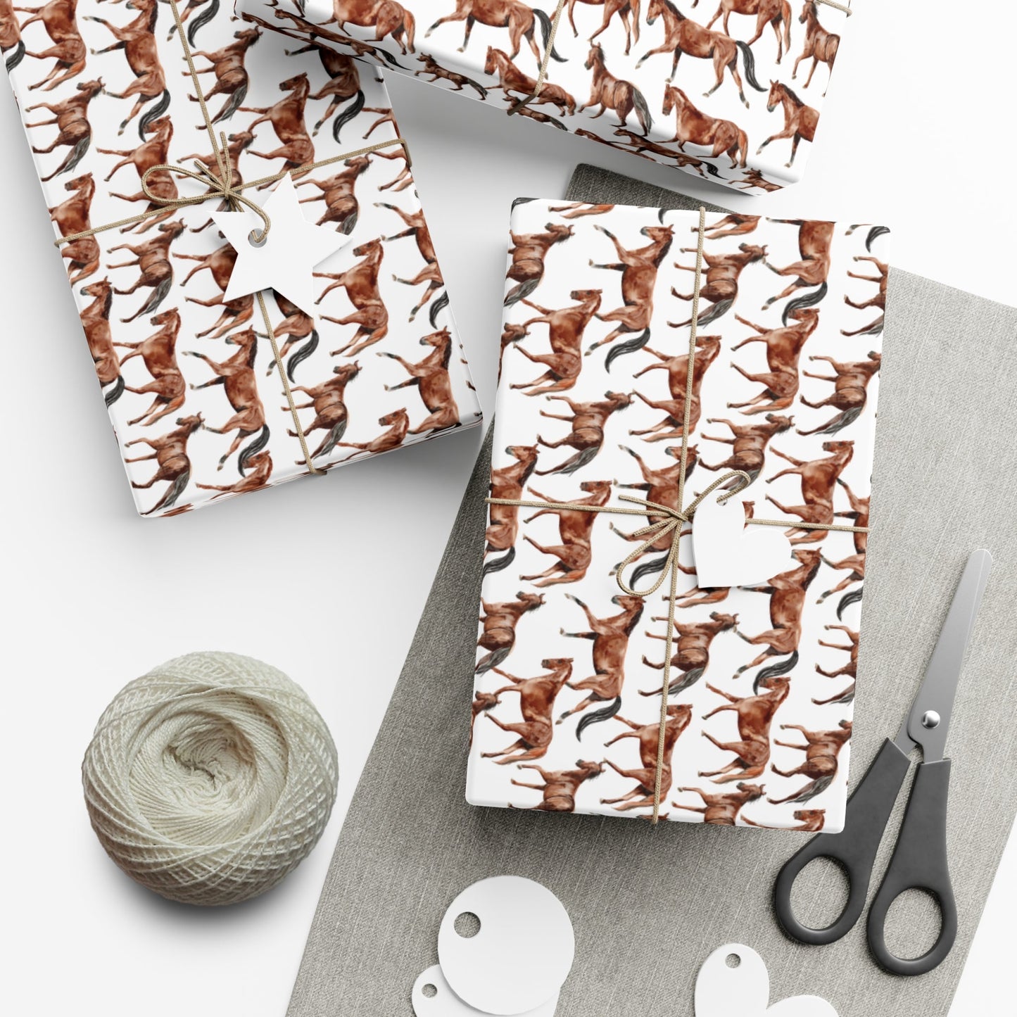 Brown Horse Gift Wrap Papers - miles to shore