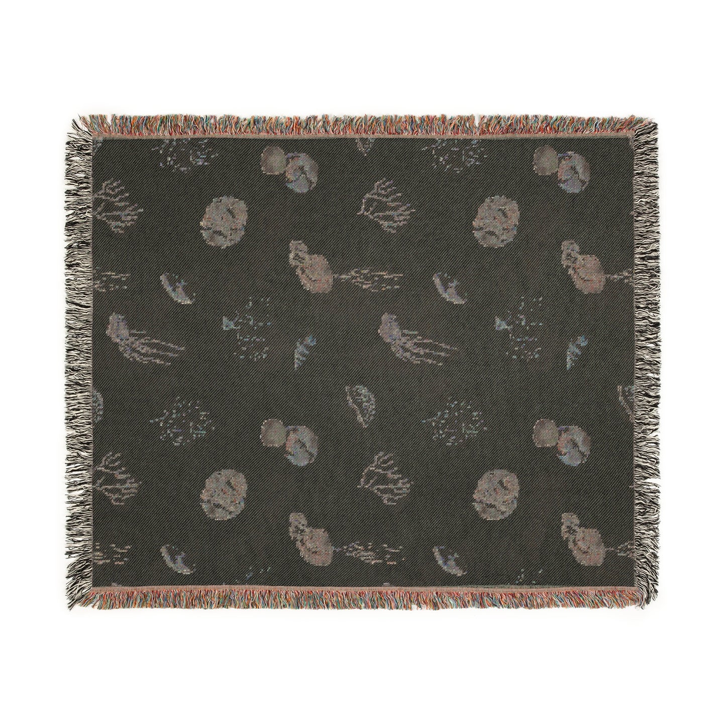Water Coral and Shells Woven Blanket - miles to shore