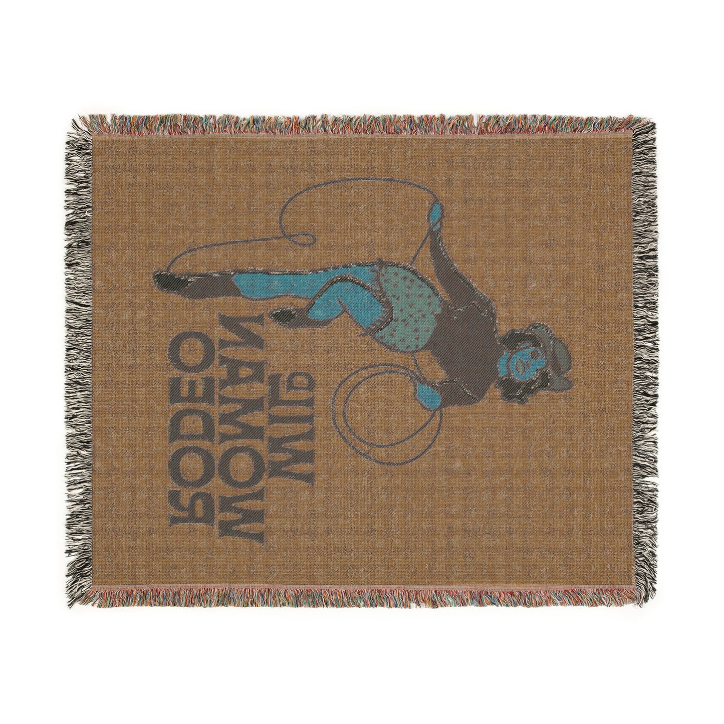 Wild Woman Rodeo Woven Blanket - Light Blue - miles to shore