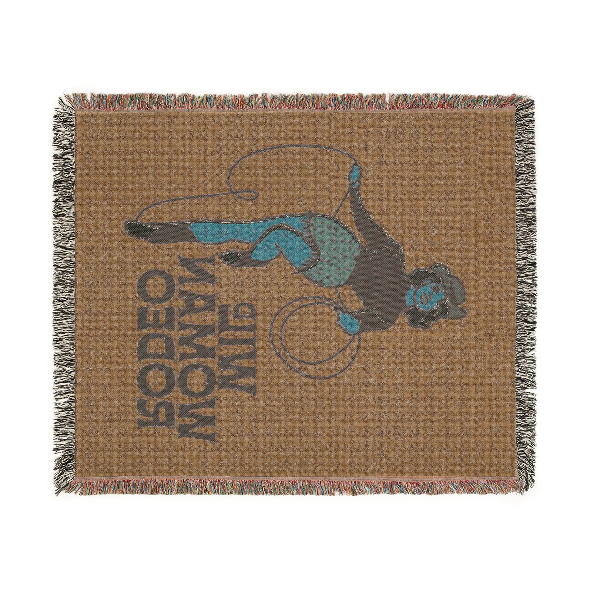 Wild Woman Rodeo Woven Blanket - Light Blue - miles to shore