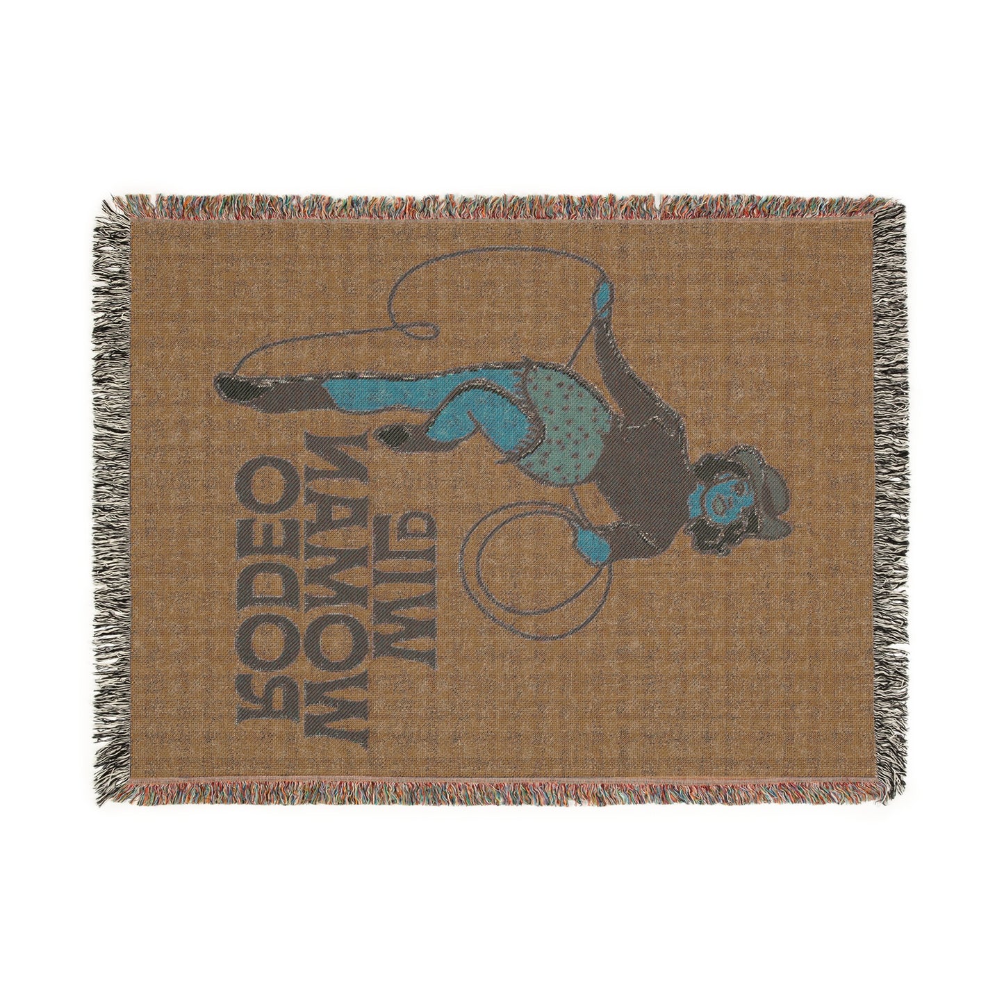 Wild Woman Rodeo Woven Blanket - Light Blue - miles to shore