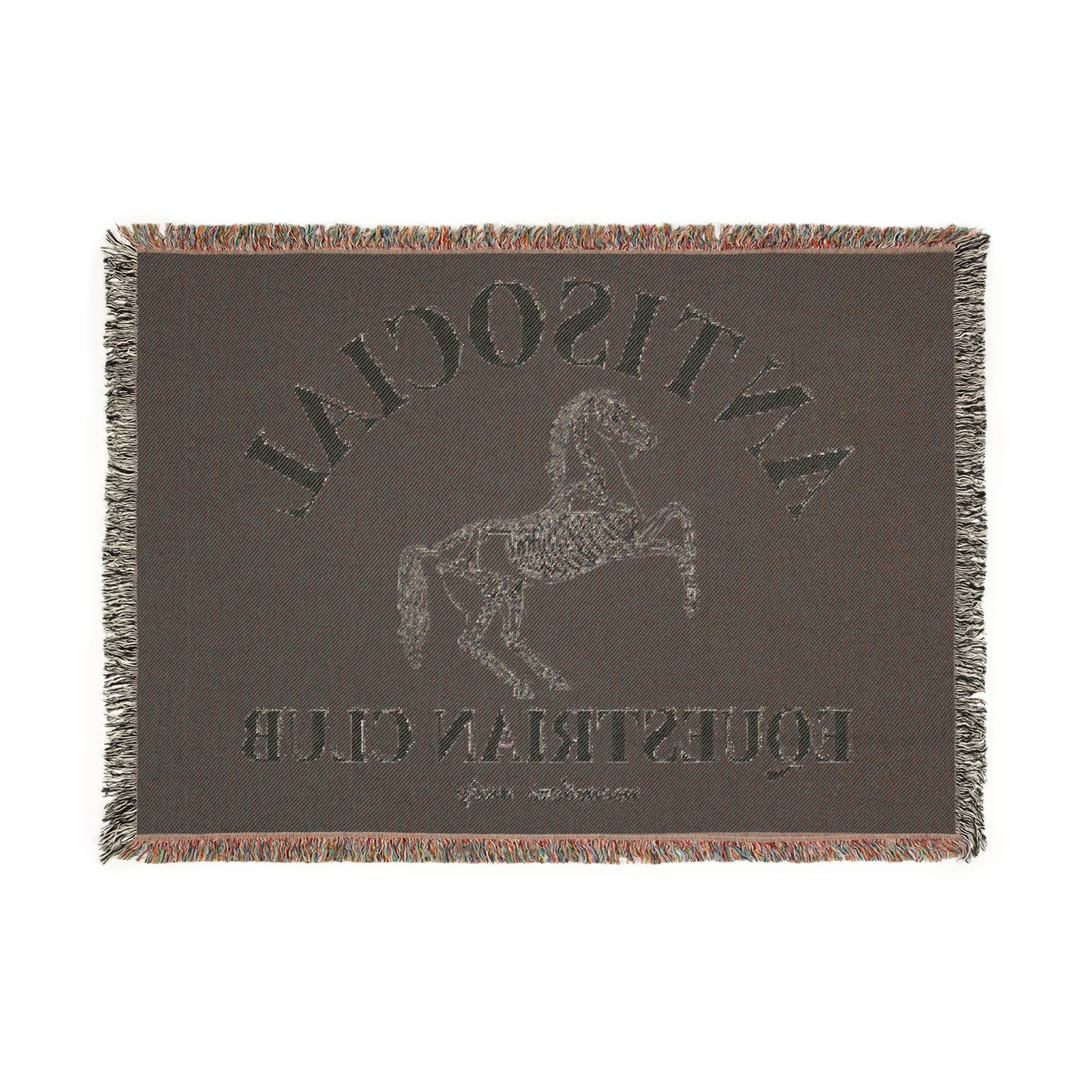 Antisocial Equestrian Club Skeleton Horse Woven Blanket