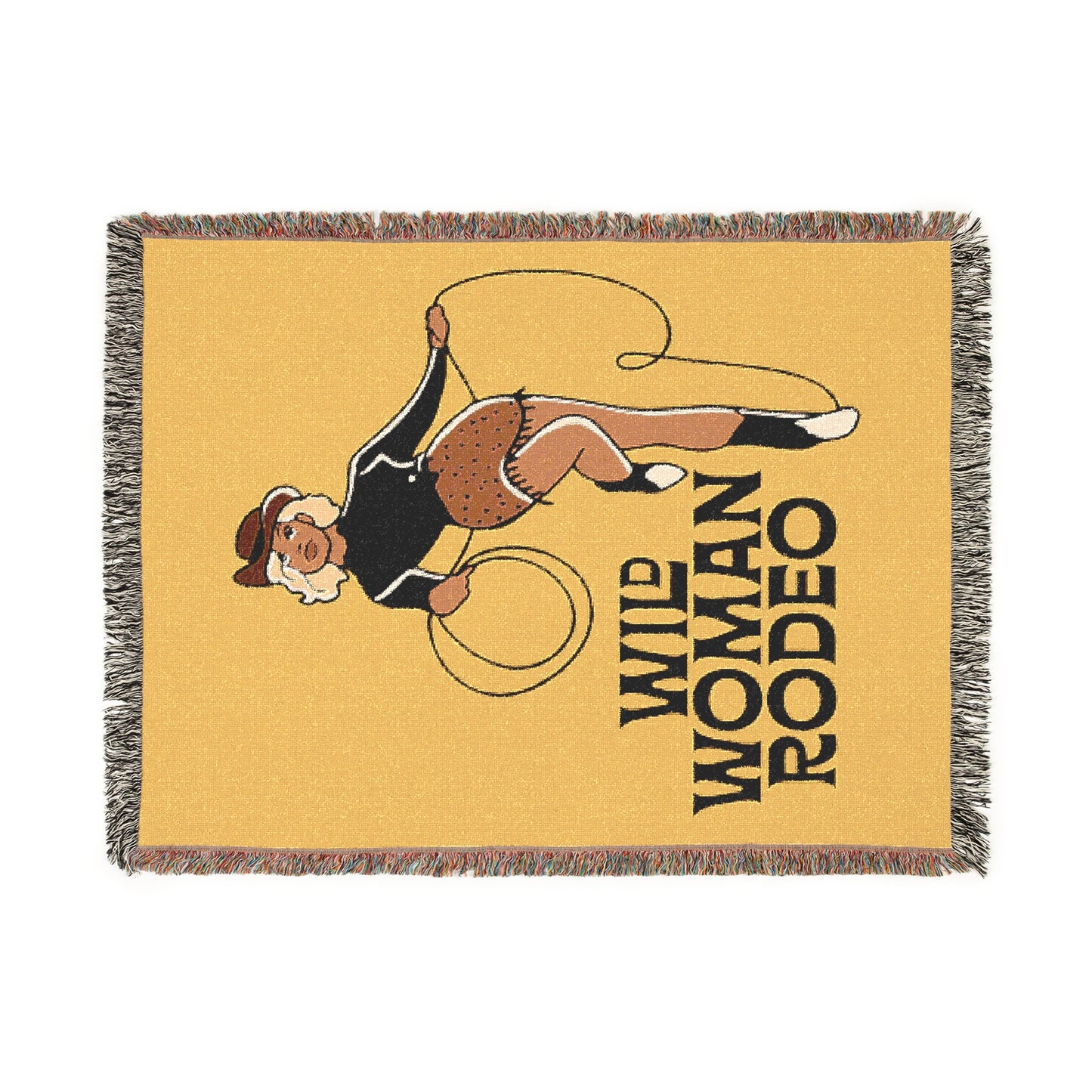 Wild Woman Rodeo Woven Blanket - Yellow - miles to shore