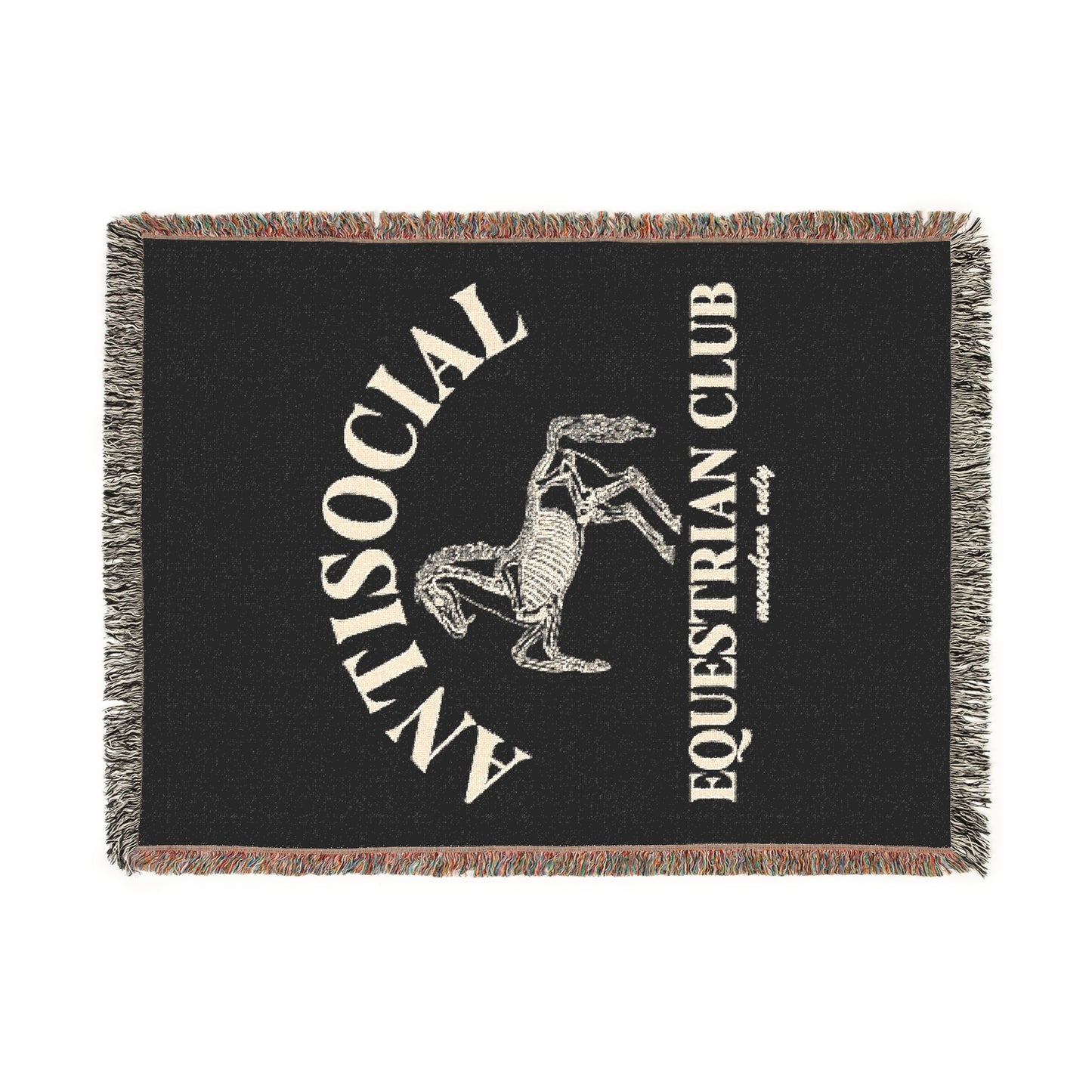 Antisocial Equestrian Club Skeleton Horse Woven Blanket