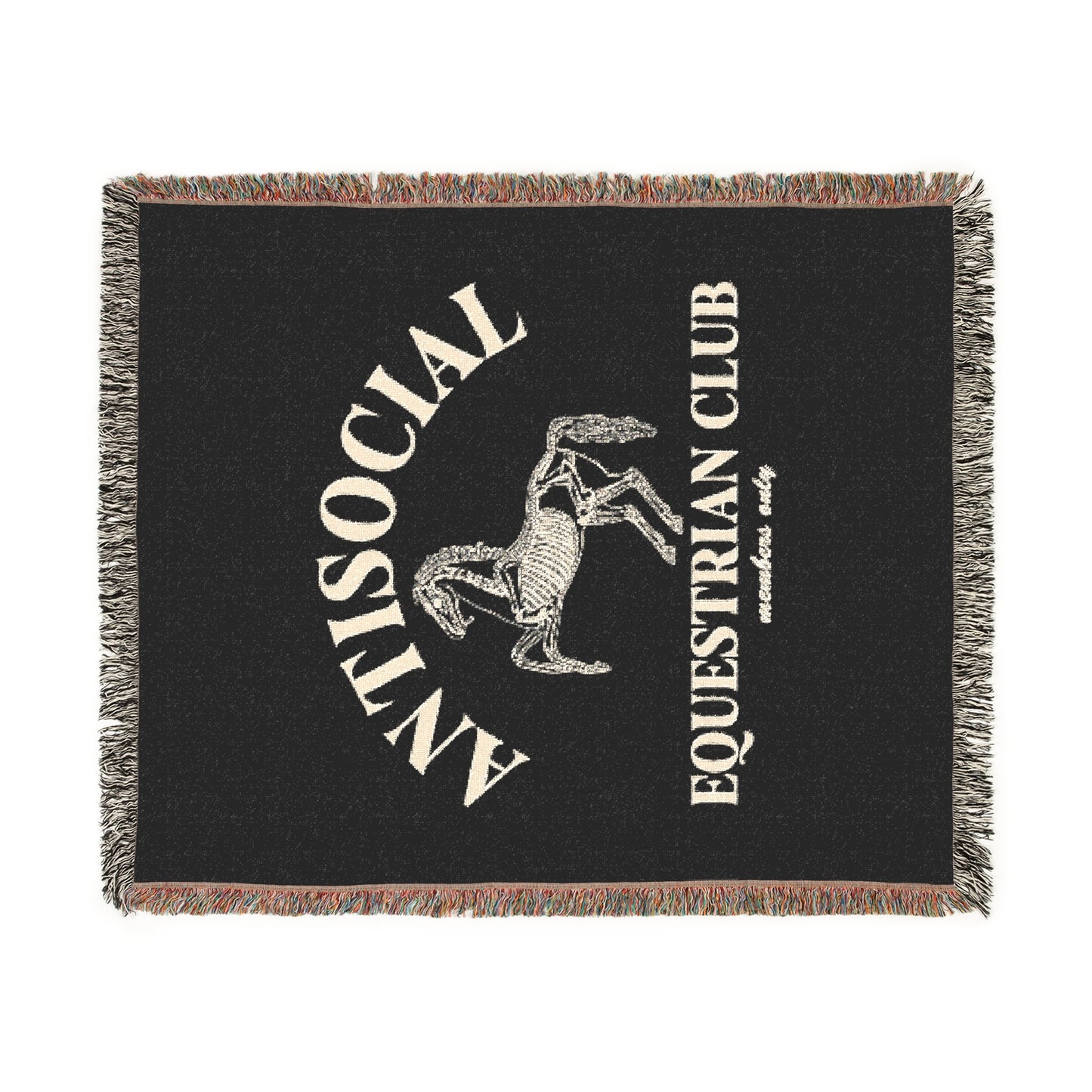 Antisocial Equestrian Club Skeleton Horse Woven Blanket