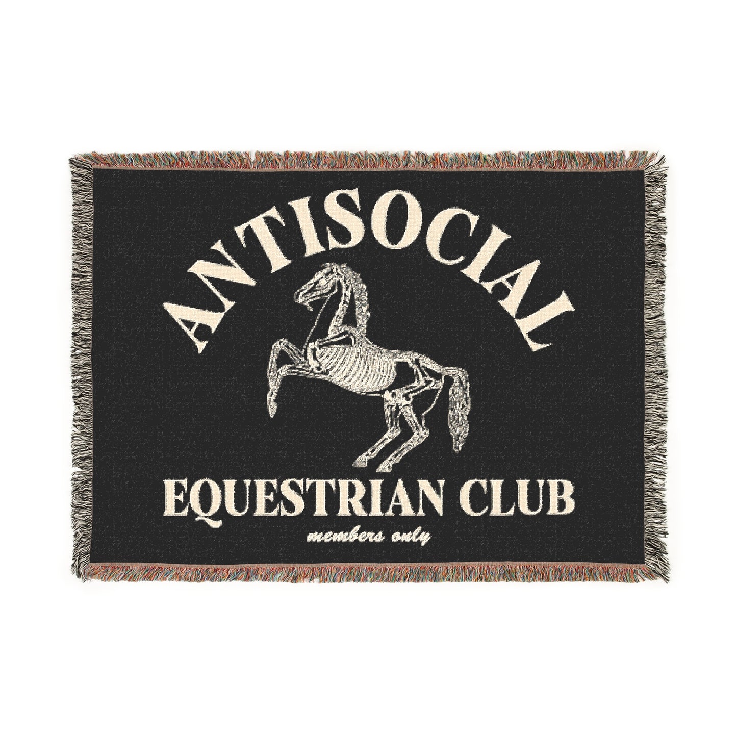 Antisocial Equestrian Club Skeleton Horse Woven Blanket