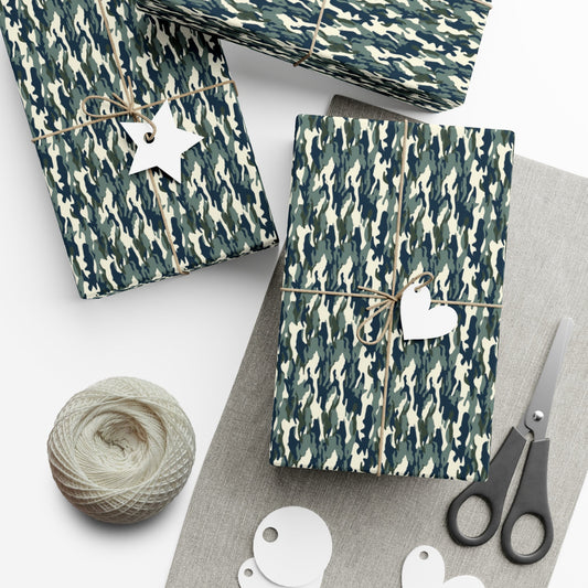 Green Military Camo Gift Wrap Paper - miles to shore