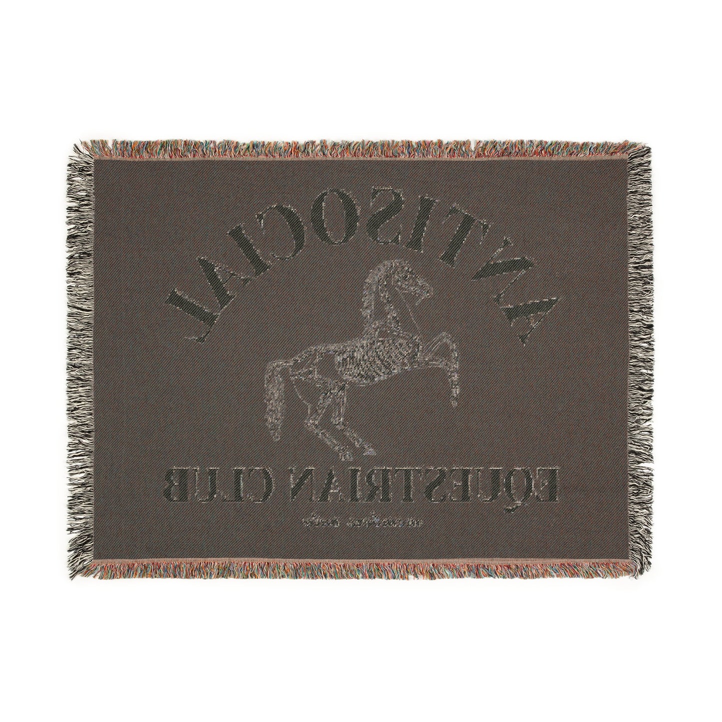 Antisocial Equestrian Club Skeleton Horse Woven Blanket