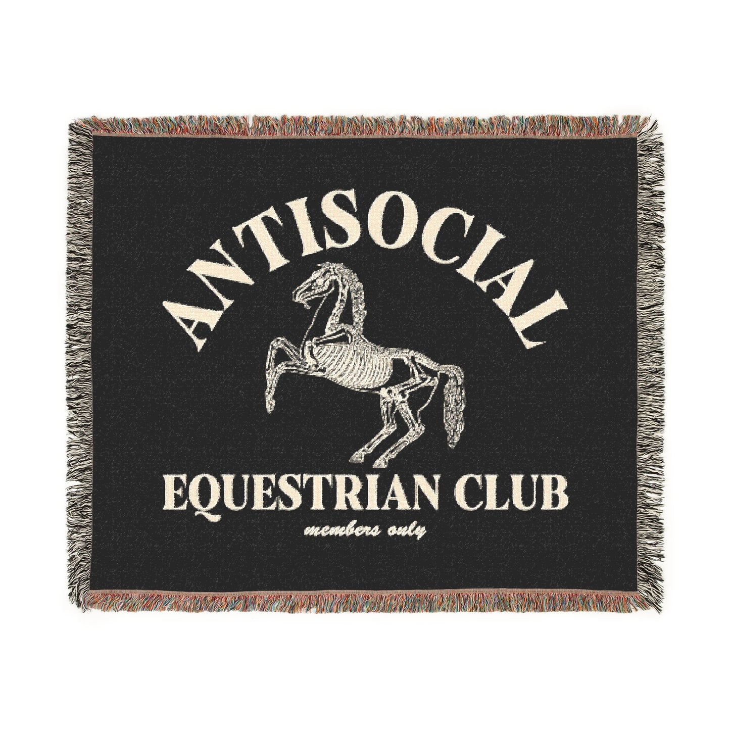 Antisocial Equestrian Club Skeleton Horse Woven Blanket