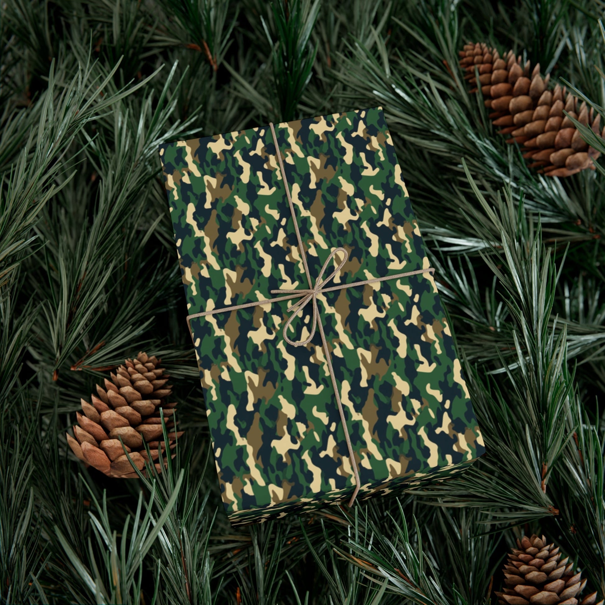 Brown Green Black Military Camo Gift Wrap Paper - miles to shore