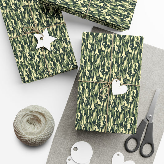 Green Military Camo Gift Wrap Paper - miles to shore