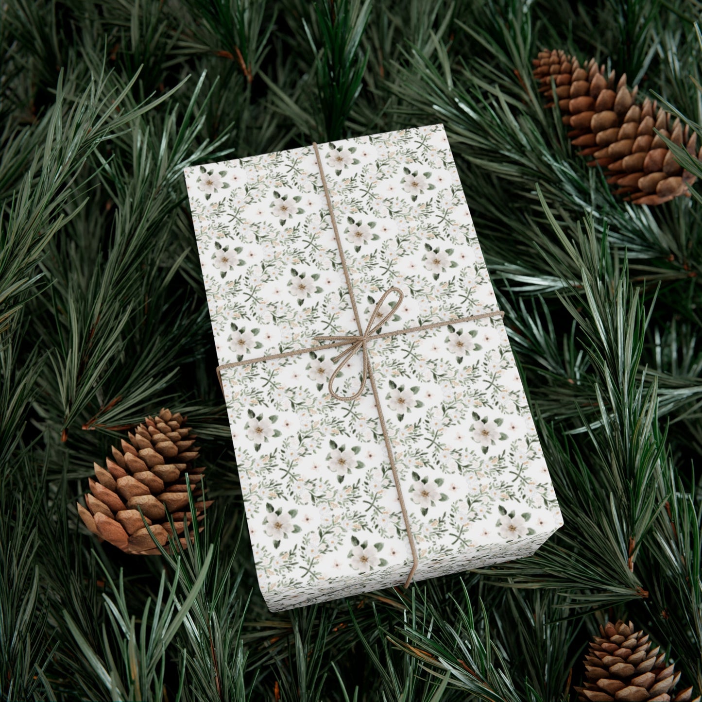 White Flowers Gift Wrap Papers - miles to shore