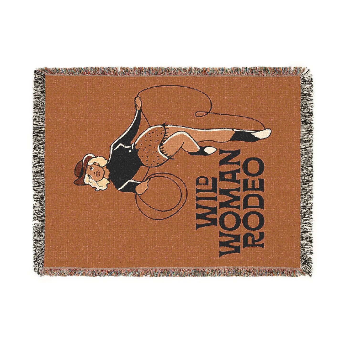 Wild Woman Rodeo Woven Blanket - Orange - miles to shore