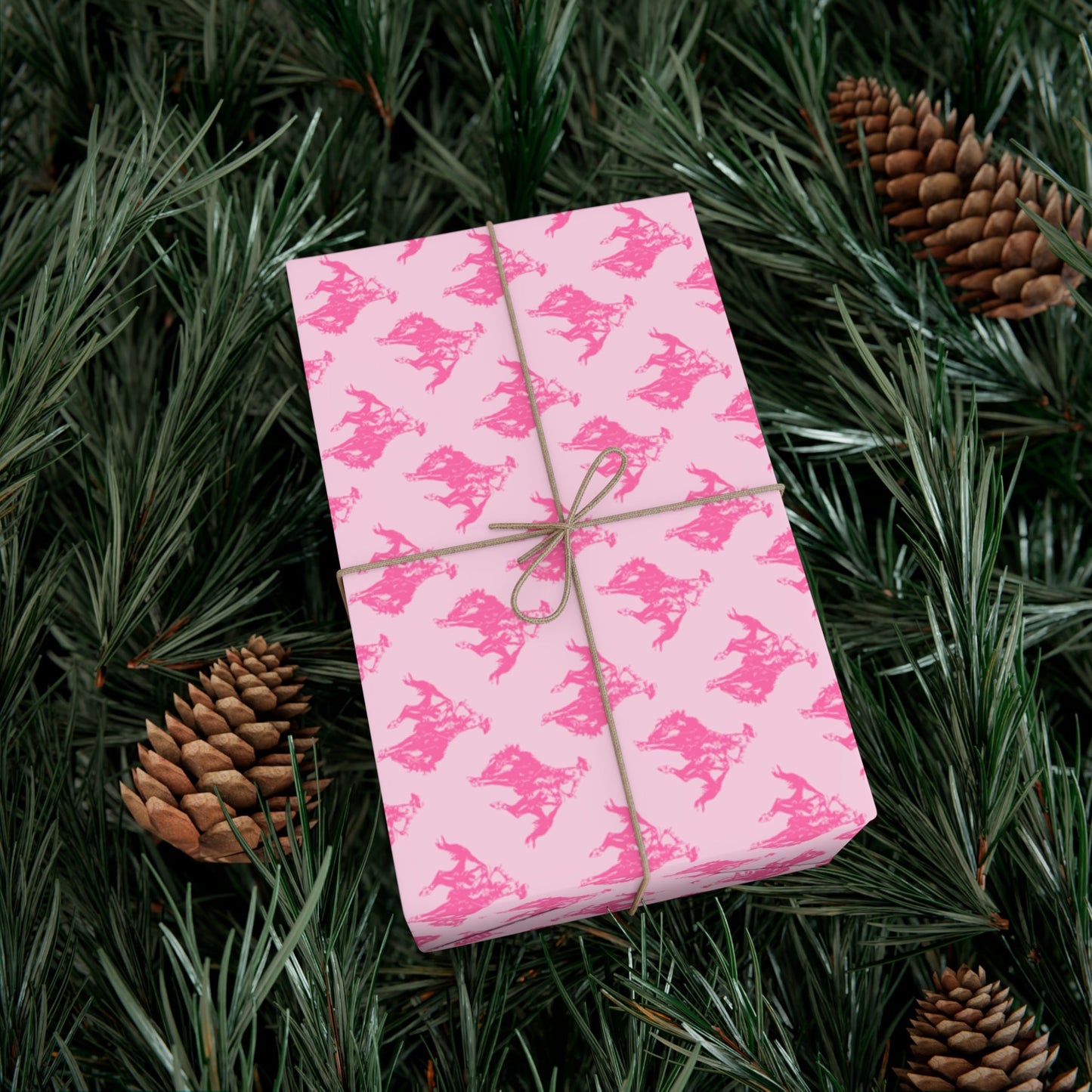 Pink Rodeo Cowboy Gift Wrap Paper - miles to shore