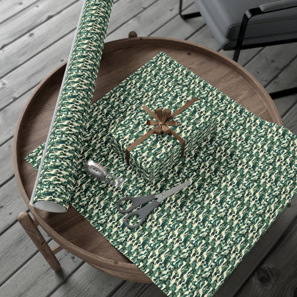 Green Military Camo Gift Wrap Paper