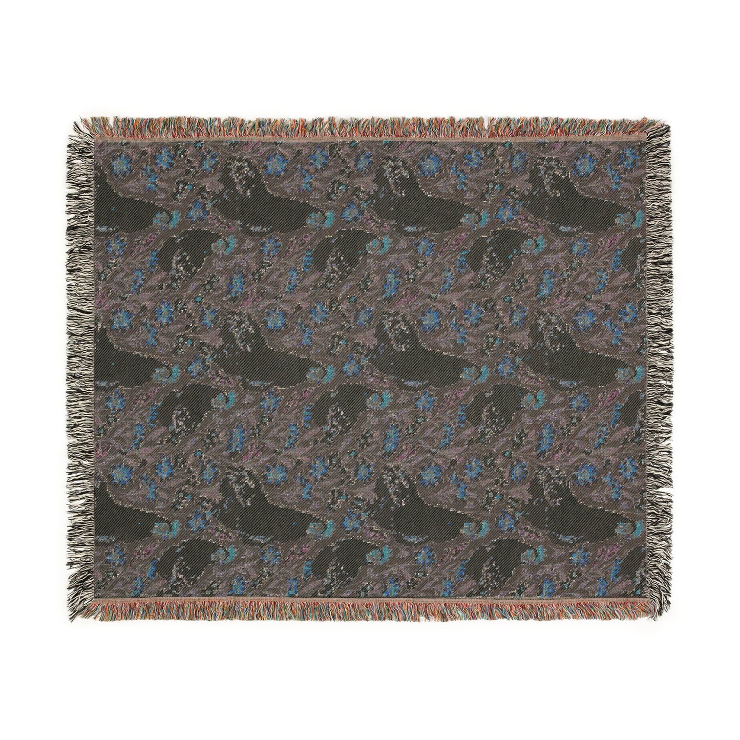 Chickens and Wild Flowers Woven Blanket