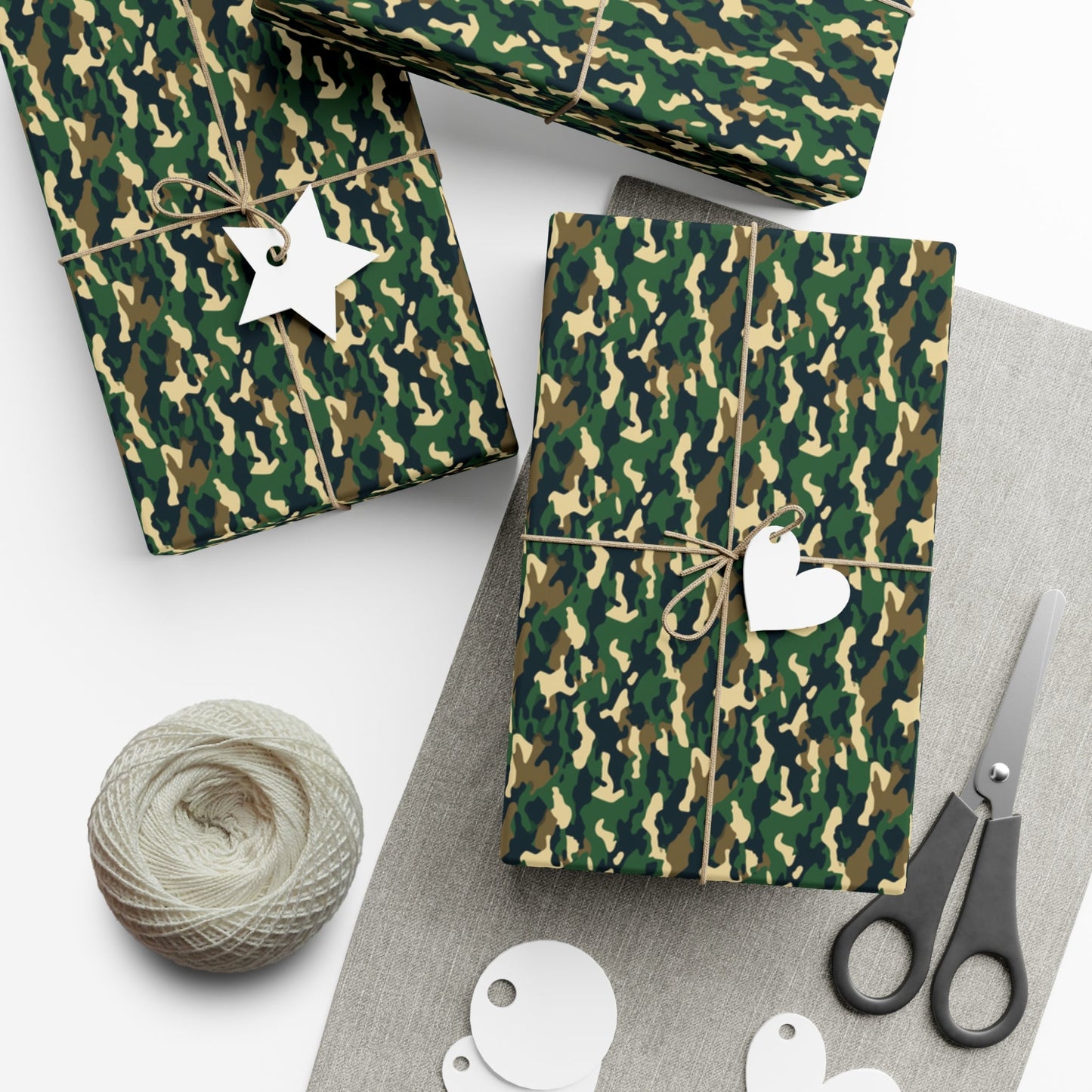 Brown Green Black Military Camo Gift Wrap Paper