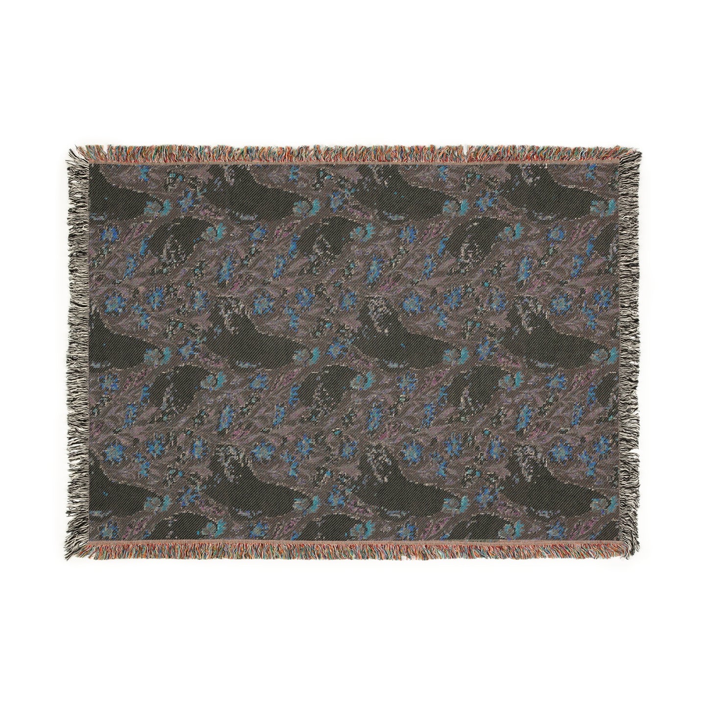 Chickens and Wild Flowers Woven Blanket