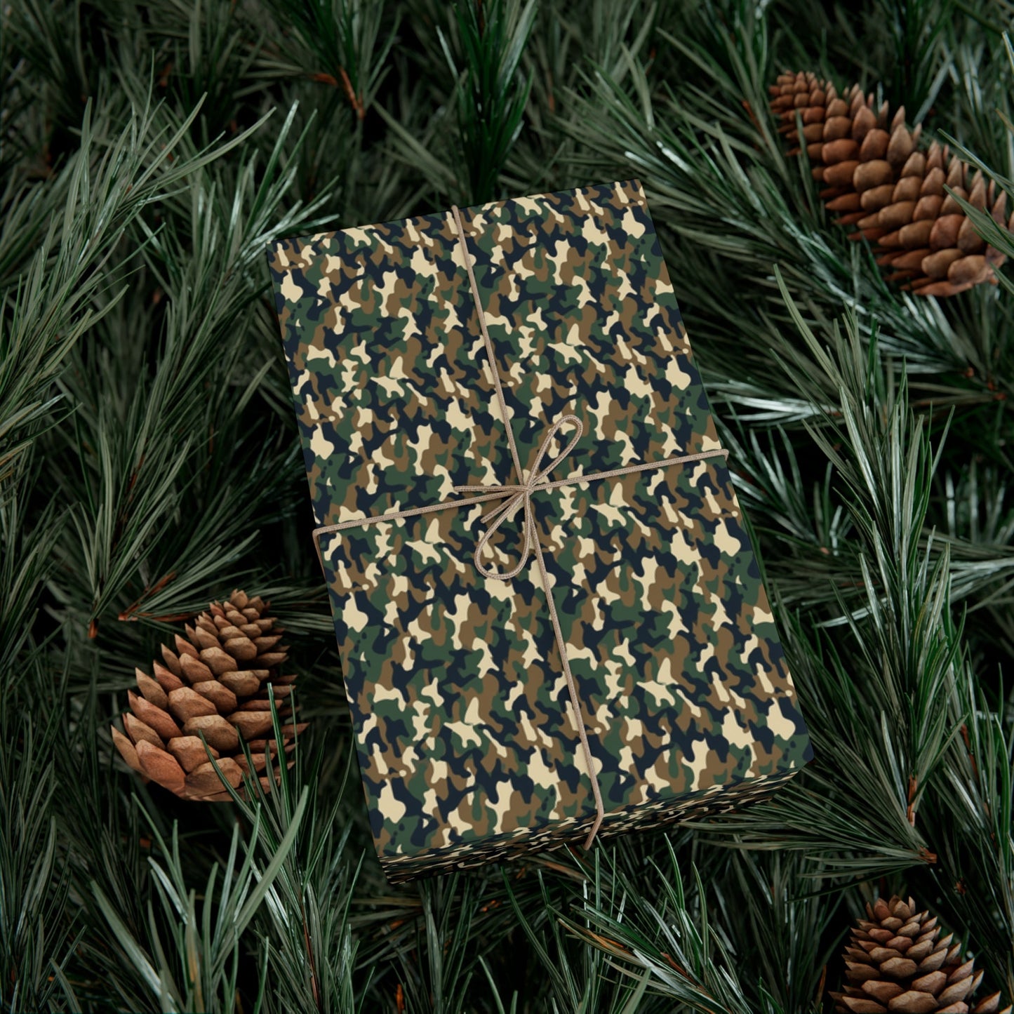 Brown Green Black Military Camo Gift Wrap Paper