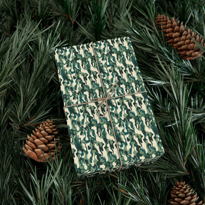 Green Military Camo Gift Wrap Paper