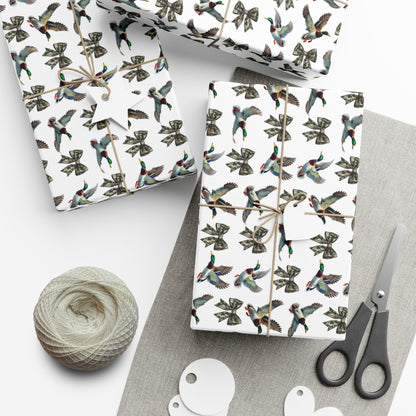 Mallard Duck and Camo Bows Gift Wrap Papers