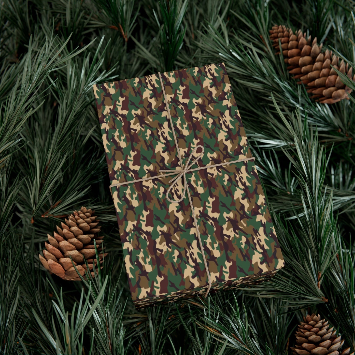 Brown Green Black Military Camo Gift Wrap Paper