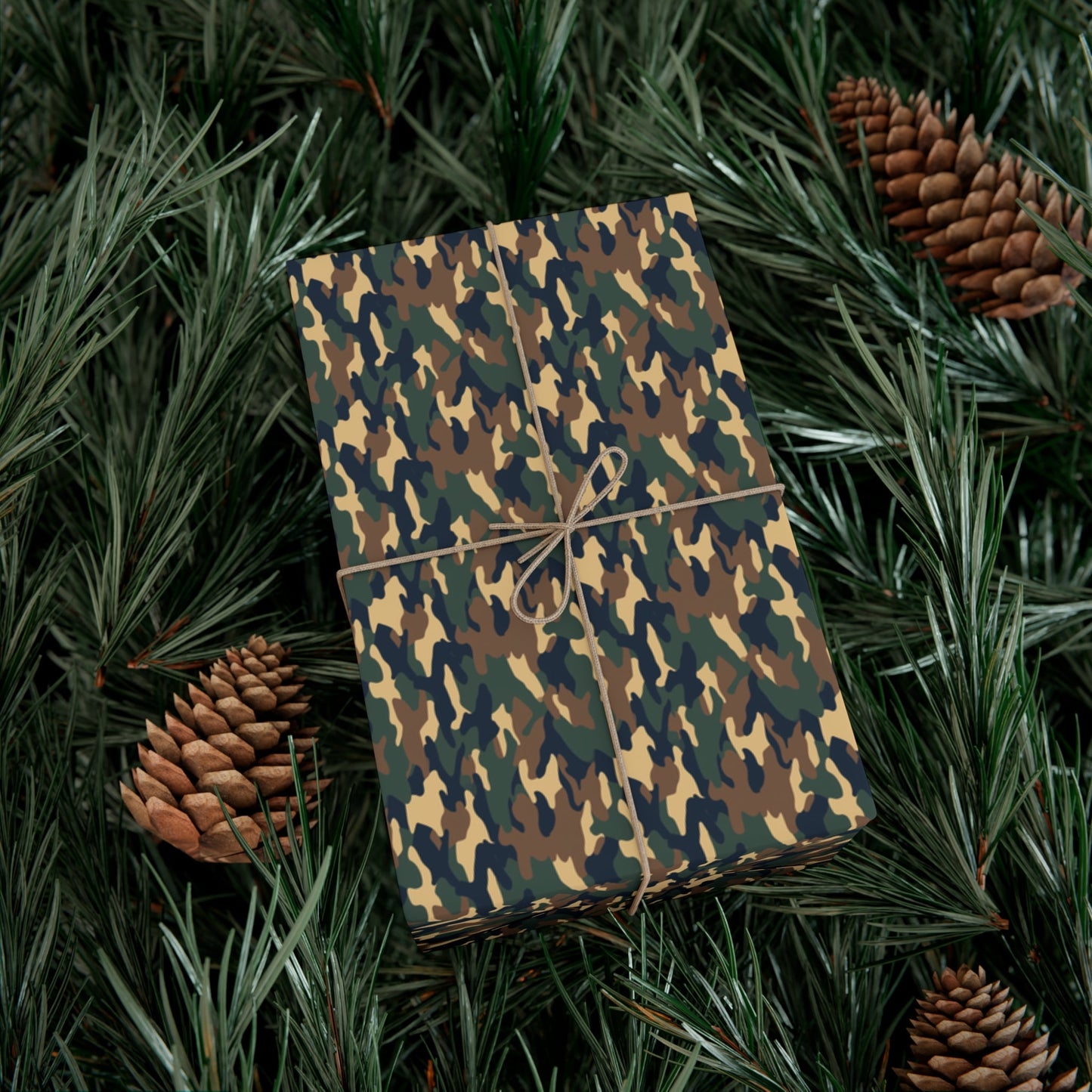 Brown Green Black Military Camo Gift Wrap Paper