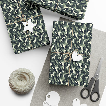 Dark Green Military Camo Gift Wrap Paper