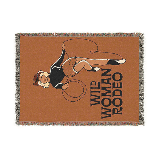 Wild Woman Rodeo Woven Blanket - Orange