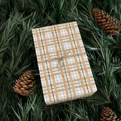 Beige Plaid Gift Wrap Papers