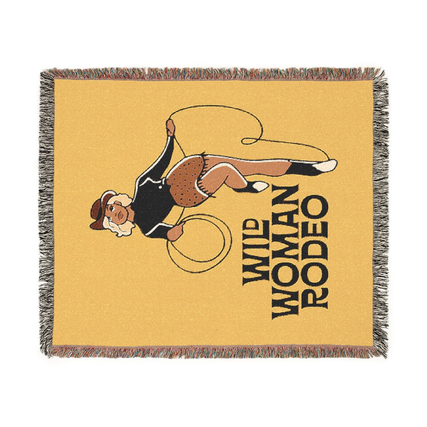 Wild Woman Rodeo Woven Blanket - Yellow