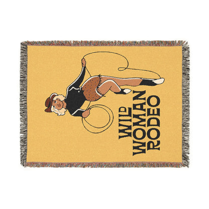 Wild Woman Rodeo Woven Blanket - Yellow