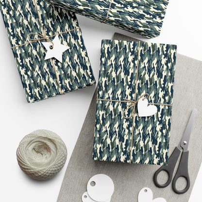 Green Military Camo Gift Wrap Paper