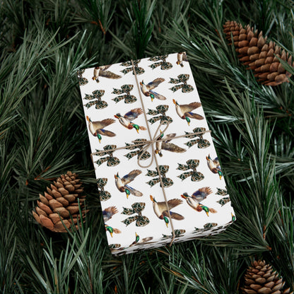 Mallard Duck and Camo Bows Gift Wrap Papers