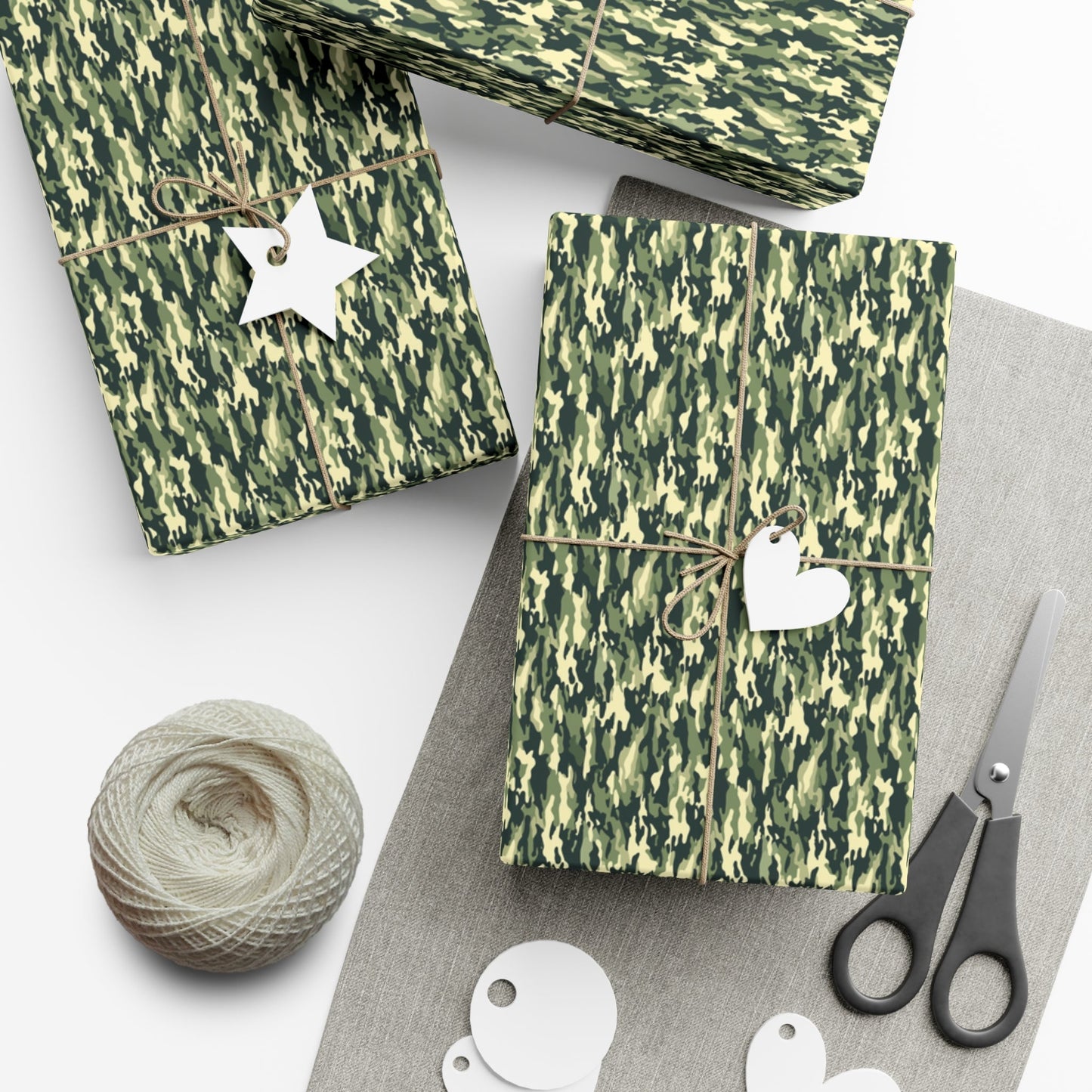 Green Military Camo Gift Wrap Paper