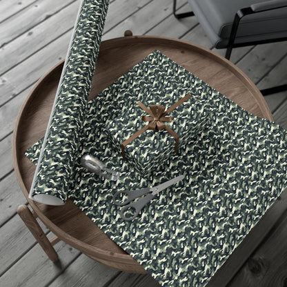 Dark Green Military Camo Gift Wrap Paper