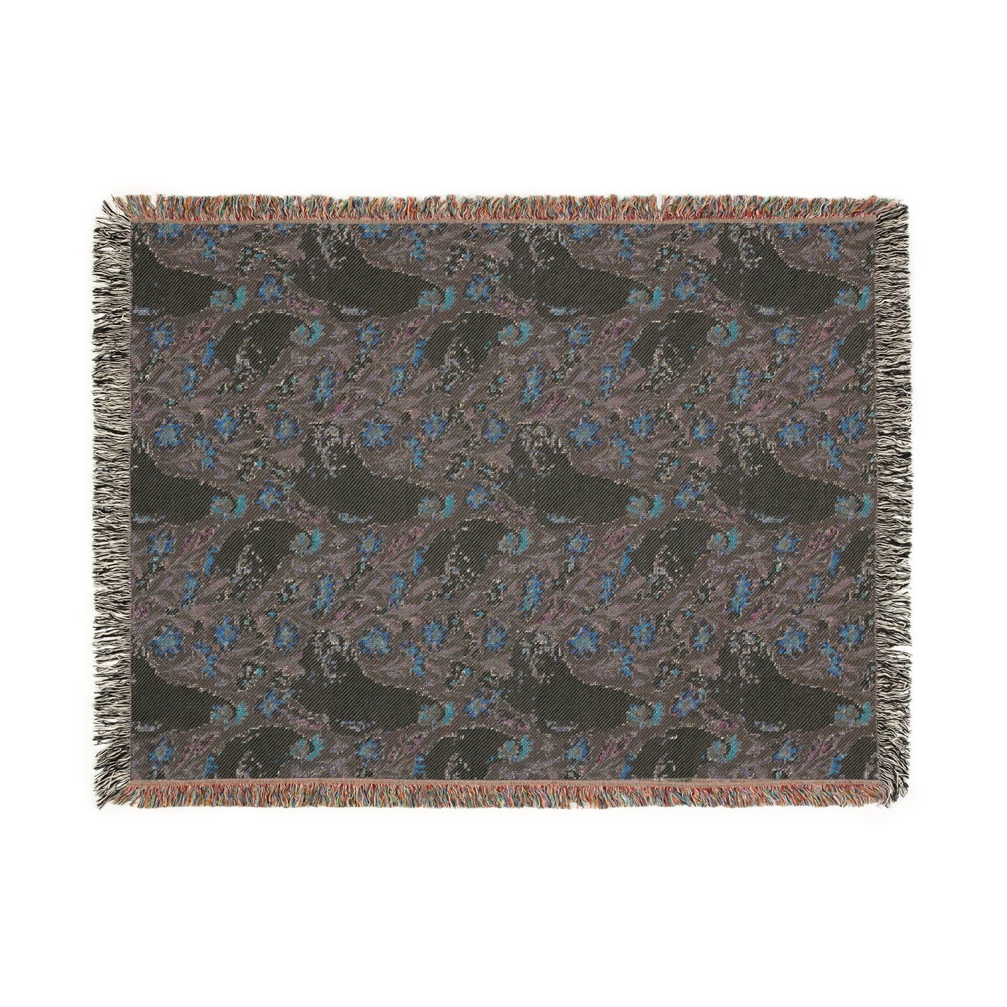 Chickens and Wild Flowers Woven Blanket