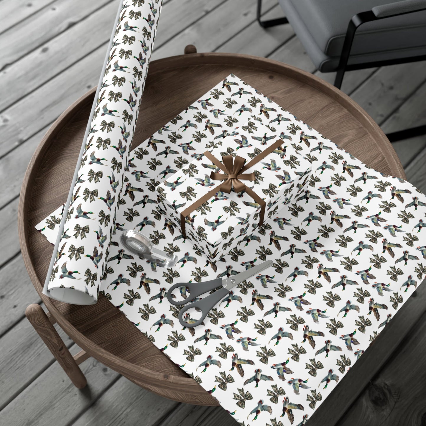 Mallard Duck and Camo Bows Gift Wrap Papers