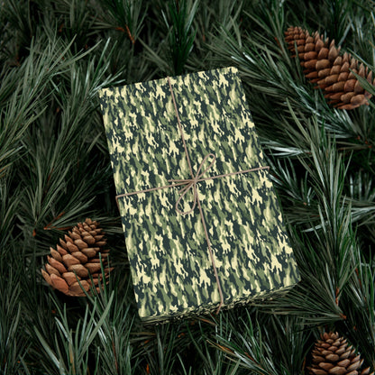 Green Military Camo Gift Wrap Paper