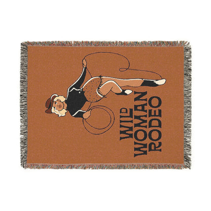 Wild Woman Rodeo Woven Blanket - Orange