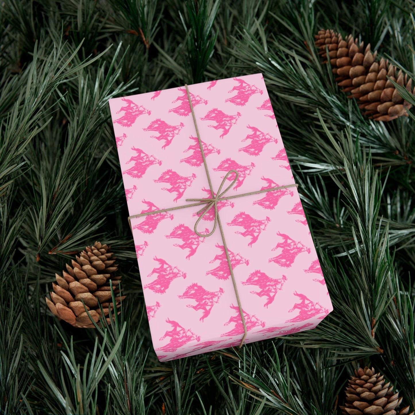 Pink Rodeo Cowboy Gift Wrap Paper